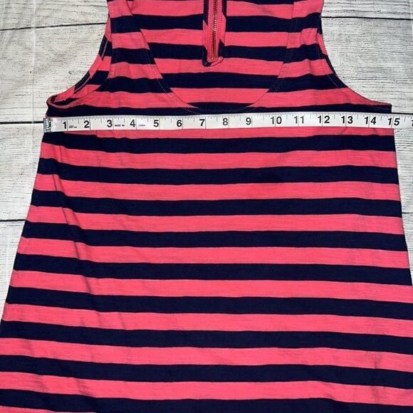 Lilly Pulitzer Navy Pink Striped Sleeveless Tank Top Exposed Zip sz XS - Picture 5 of 8